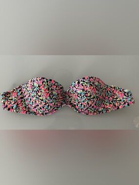 Victoria's Secret Multicolor Confetti Bikini Top with Pink Tag